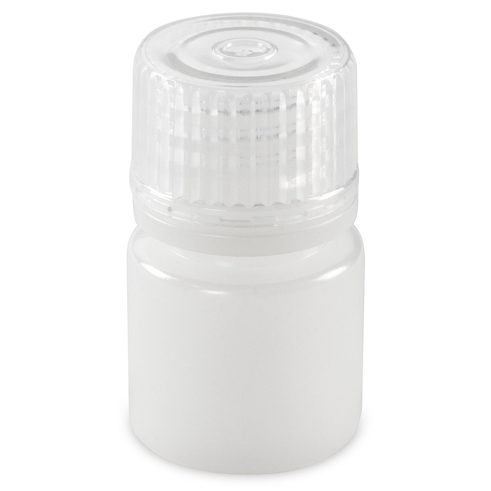 Globe Scientific Bottle, Narrow Mouth, Boston Round, HDPE with PP Closure, 8mL, Bulk Packed with Bottles and Caps Bagged Separately, 2000/Case Bottle;Round;HDPE; 8mL;Narrow Mouth;Clear